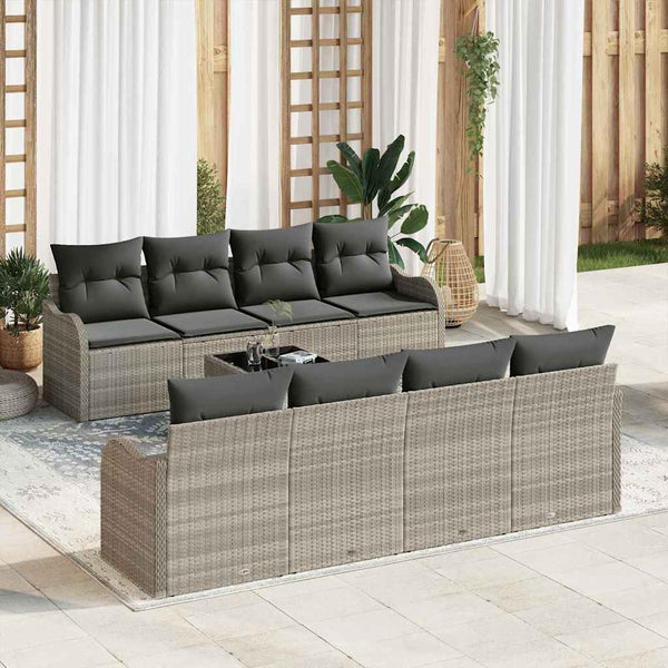 Tuin Sofa Set Met Kussen 9 Pcs 55 X 55 X 37 Cm Poly Riet