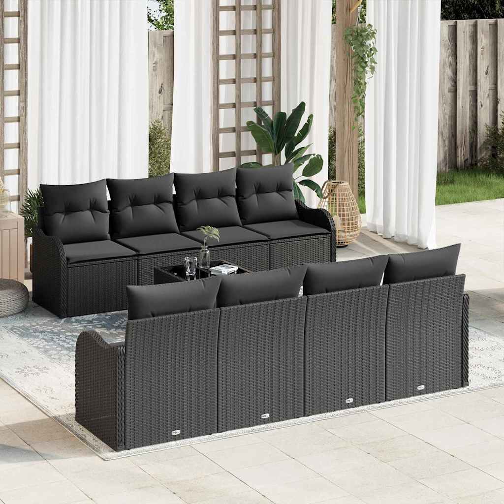 Tuin Sofa Set Met Kussen 9 Pcs 55 X 55 X 37 Cm Poly Riet