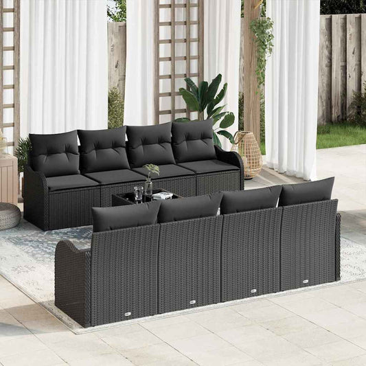 Tuin Sofa Set Met Kussen 9 Pcs 55 X 55 X 37 Cm Poly Riet