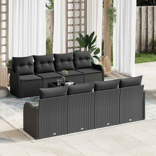 Tuin Sofa Set Met Kussen 9 Pcs 55 X 55 X 37 Cm Poly Riet