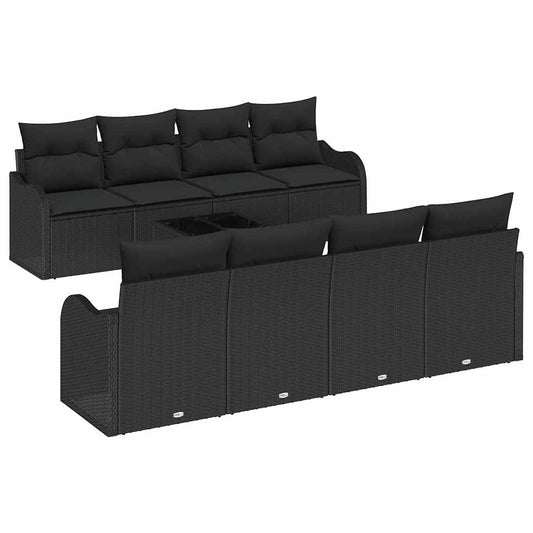 Tuin Sofa Set Met Kussen 9 Pcs 55 X 55 X 37 Cm Poly Riet