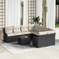 Tuin Sofa Set Met Kussen 9 Pcs 55 X 55 X 37 Cm Poly Riet