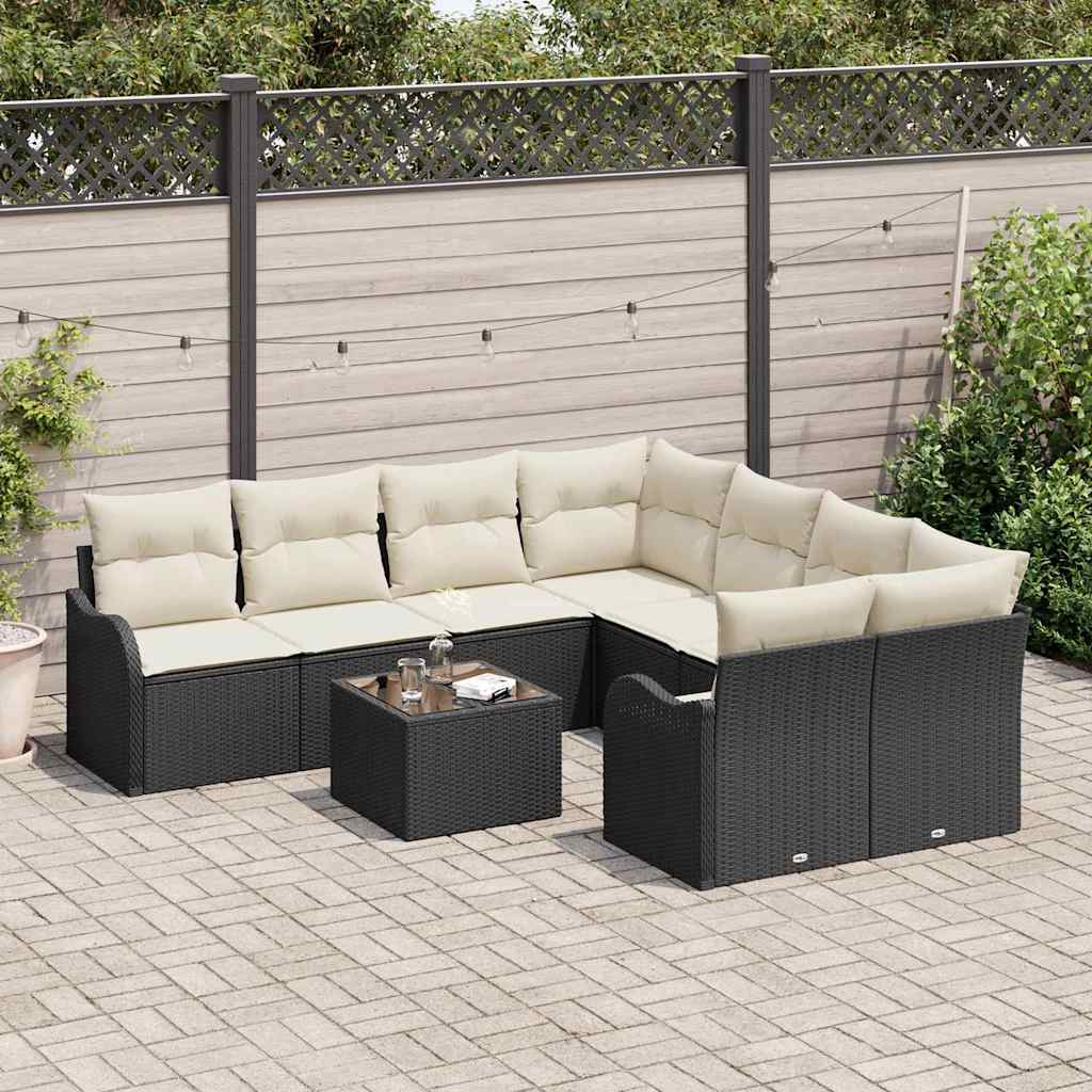 Tuin Sofa Set Met Kussen 9 Pcs 55 X 55 X 37 Cm Poly Riet