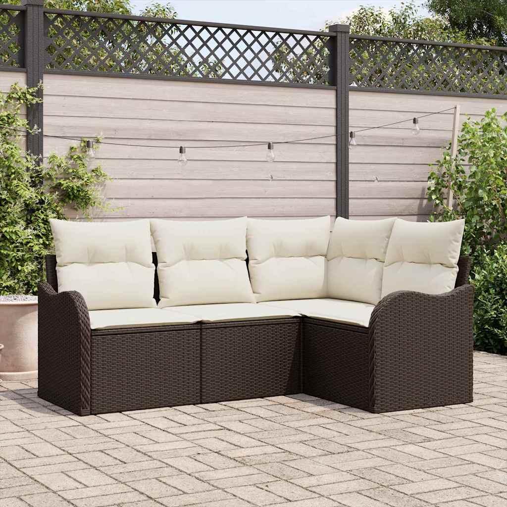 Tuin Sofa Set Met Kussen 4 Pcs Poly Riet