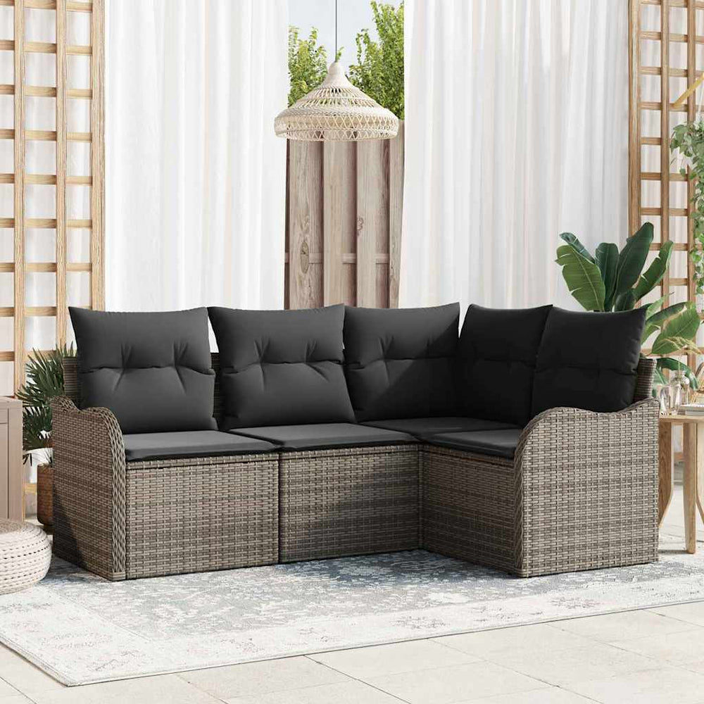 Tuin Sofa Set Met Kussen 4 Pcs Poly Riet