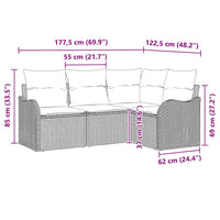 Tuin Sofa Set Met Kussen 4 Pcs Poly Riet