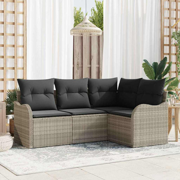 Tuin Sofa Set Met Kussen 4 Pcs Poly Riet