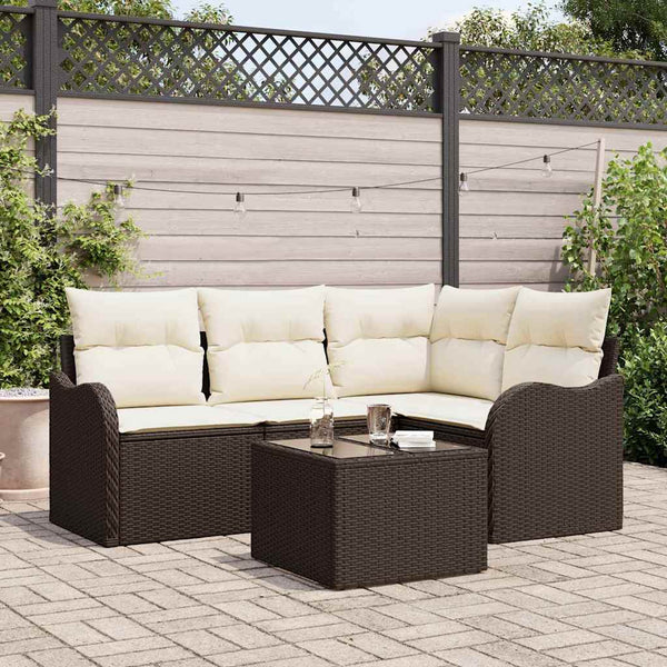 Tuin Sofa Set Met Kussen 4 Pcs Poly Riet