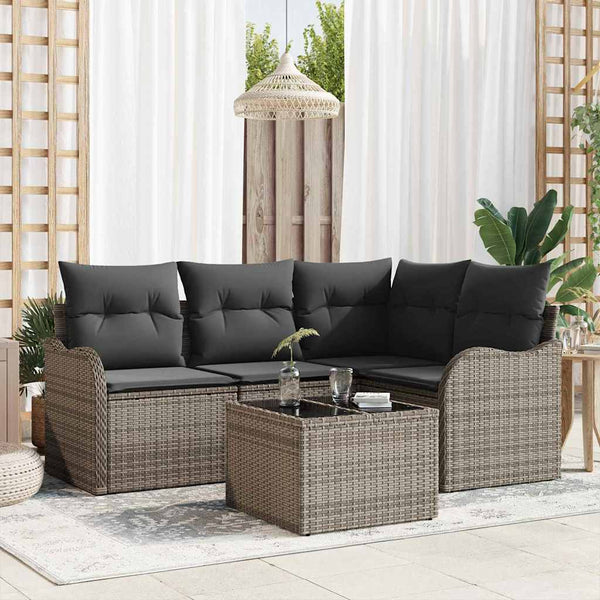 Tuin Sofa Set Met Kussen 4 Pcs Poly Riet
