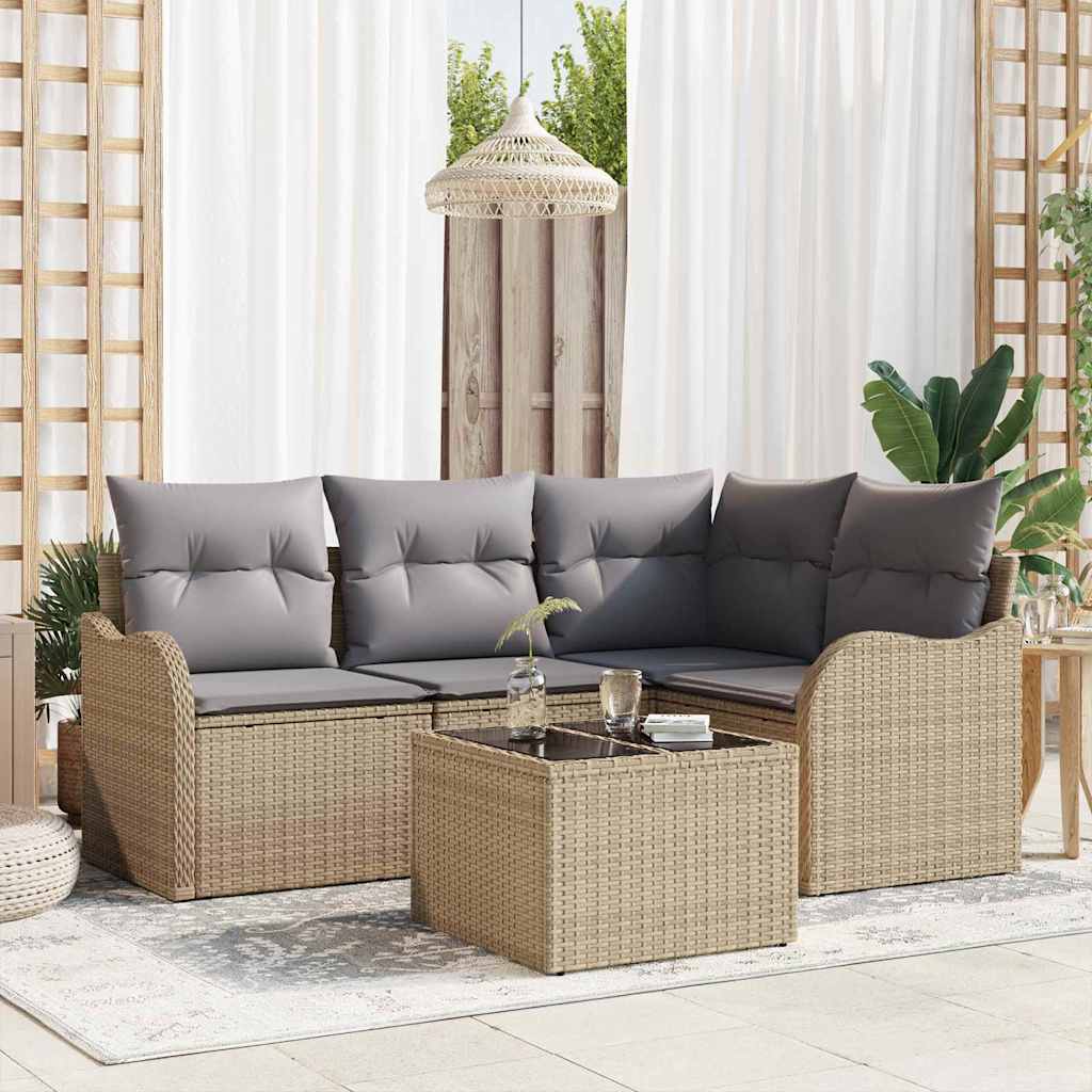 Tuin Sofa Set Met Kussen 4 Pcs Poly Riet