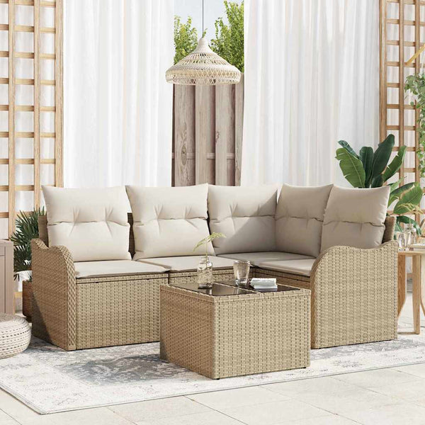 Tuin Sofa Set Met Kussen 4 Pcs Poly Riet