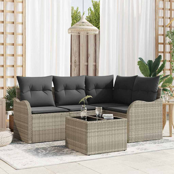 Tuin Sofa Set Met Kussen 4 Pcs Poly Riet