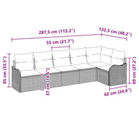 Tuin Sofa Set Met Kussen 6 Pcs Poly Riet