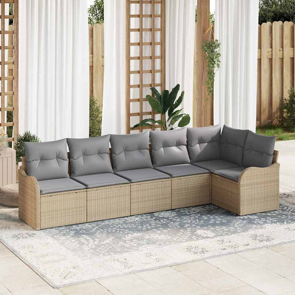 Tuin Sofa Set Met Kussen 6 Pcs Poly Riet