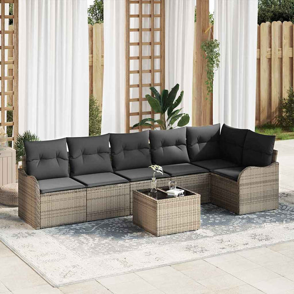 Tuin Sofa Set Met Kussen 6 Pcs Poly Riet