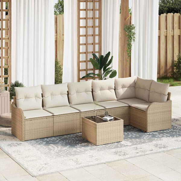 Tuin Sofa Set Met Kussen 6 Pcs Poly Riet