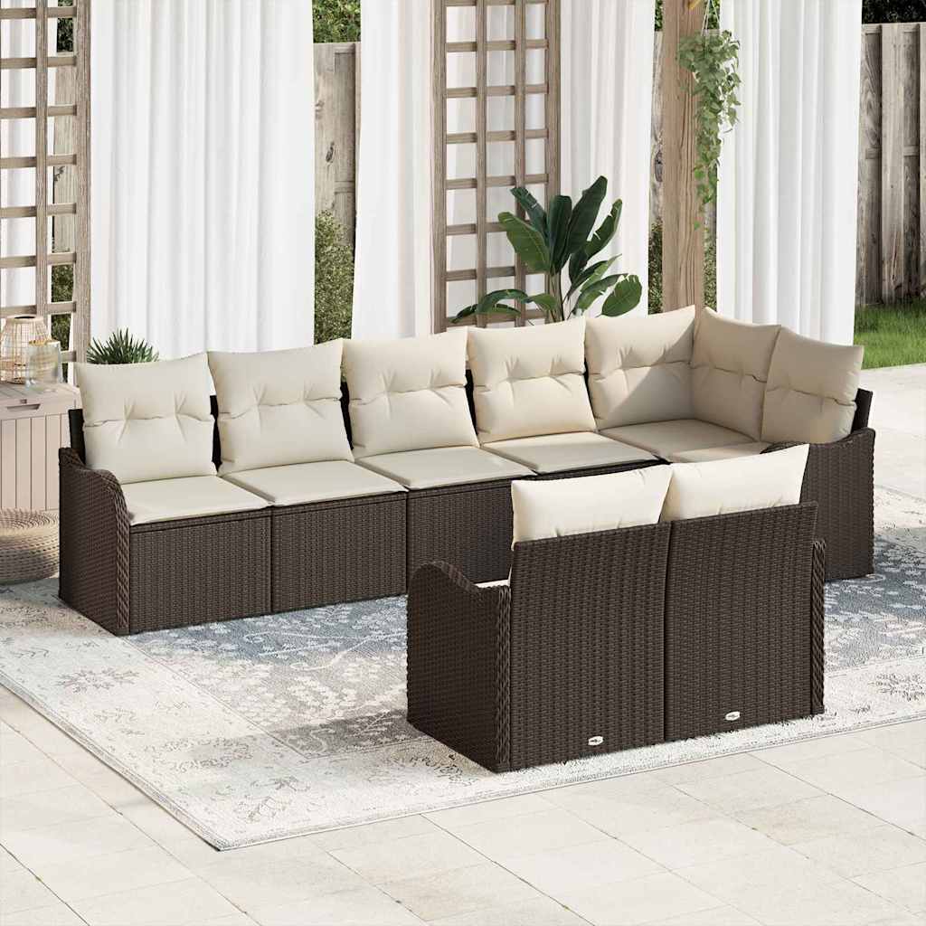 Tuin Sofa Set Met Kussen 8 Pcs Poly Riet