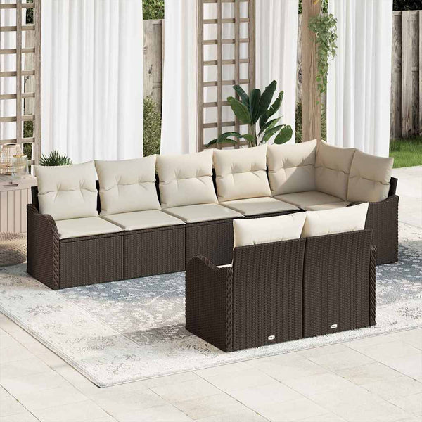 Tuin Sofa Set Met Kussen 8 Pcs Poly Riet
