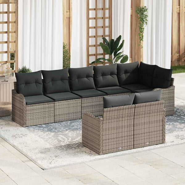 Tuin Sofa Set Met Kussen 8 Pcs Poly Riet