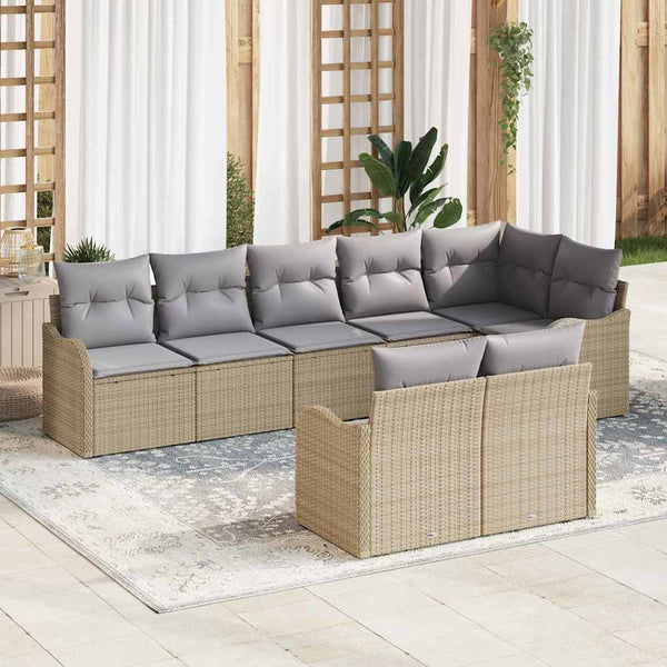 Tuin Sofa Set Met Kussen 8 Pcs Poly Riet
