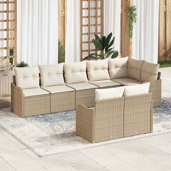Tuin Sofa Set Met Kussen 8 Pcs Poly Riet
