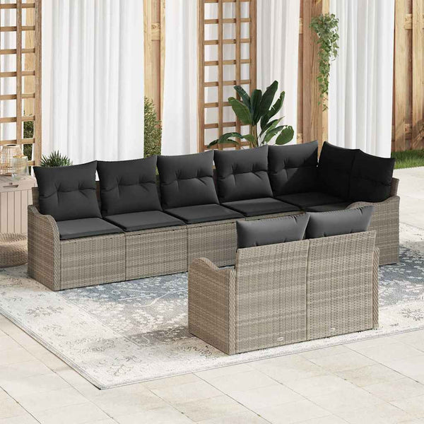 Tuin Sofa Set Met Kussen 8 Pcs Poly Riet