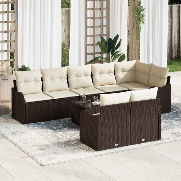 Tuin Sofa Set Met Kussen 8 Pcs Poly Riet