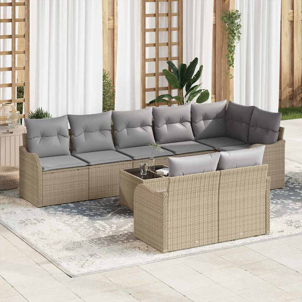 Tuin Sofa Set Met Kussen 8 Pcs Poly Riet