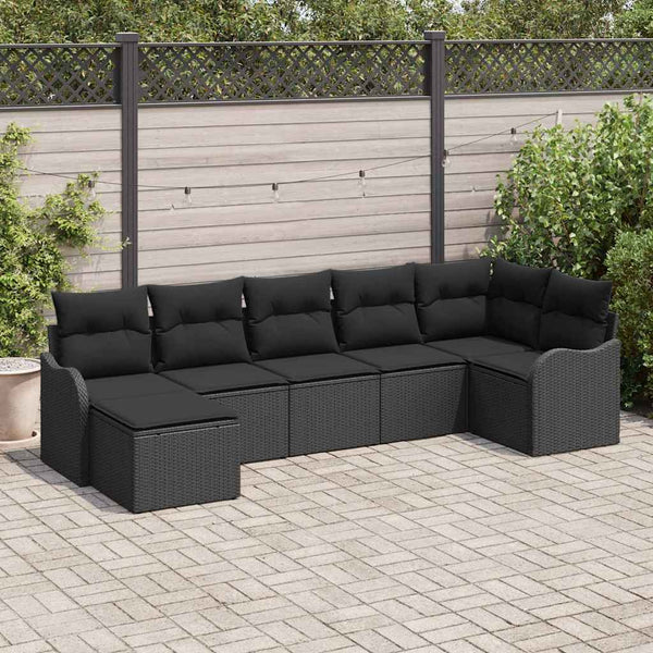 Tuin Sofa Set Met Kussen 7 Pcs Poly Riet