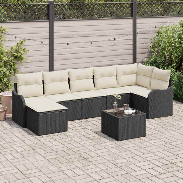 Tuin Sofa Set Met Kussen 7 Pcs Poly Riet