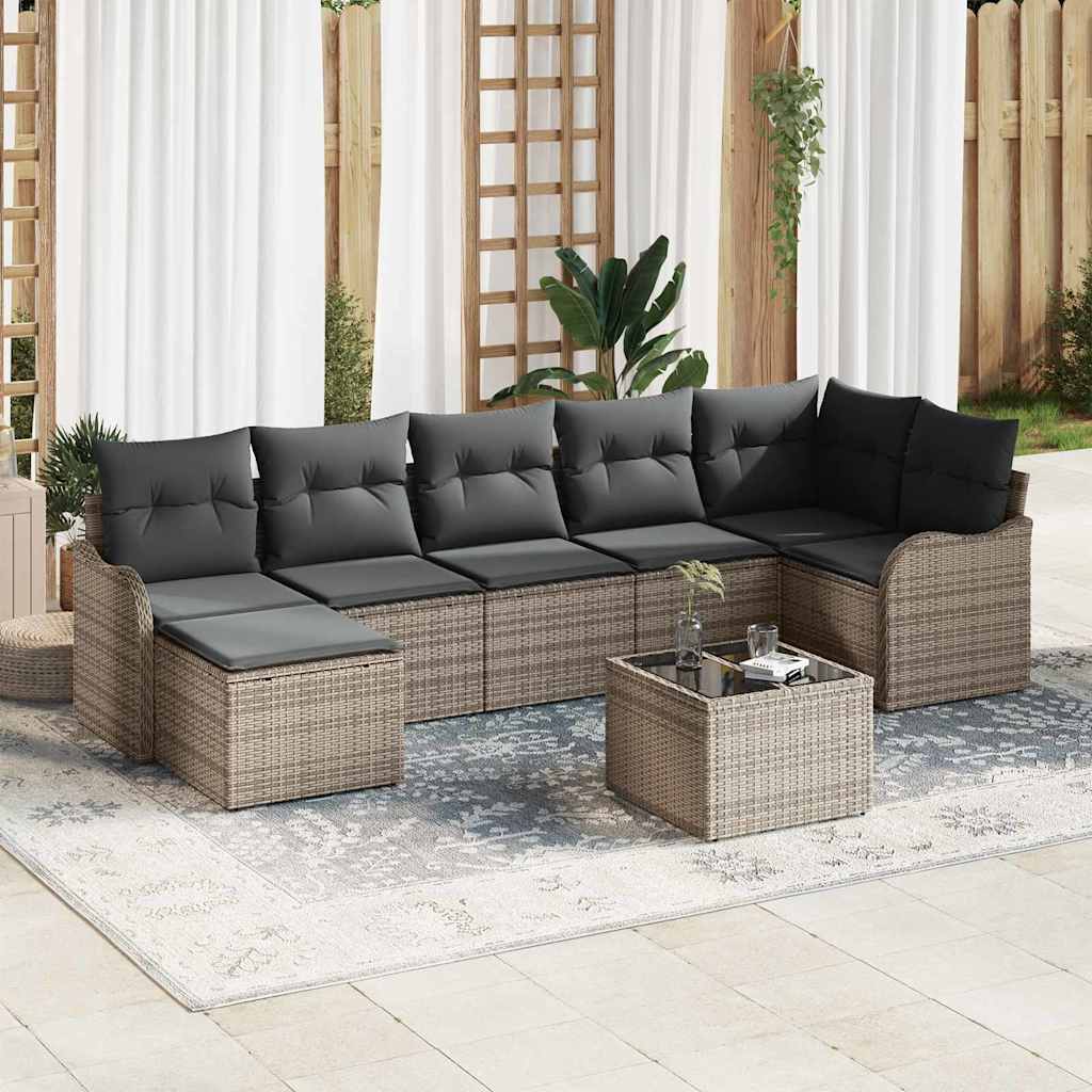 Tuin Sofa Set Met Kussen 7 Pcs Poly Riet
