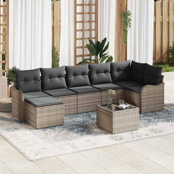 Tuin Sofa Set Met Kussen 7 Pcs Poly Riet