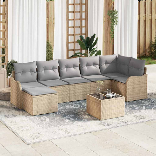 Tuin Sofa Set Met Kussen 7 Pcs Poly Riet