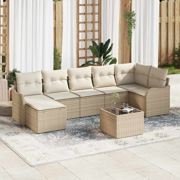 Tuin Sofa Set Met Kussen 7 Pcs Poly Riet