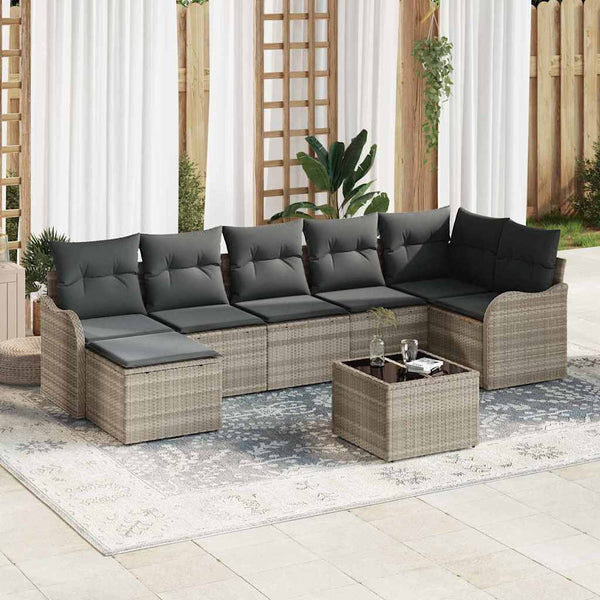 Tuin Sofa Set Met Kussen 7 Pcs Poly Riet