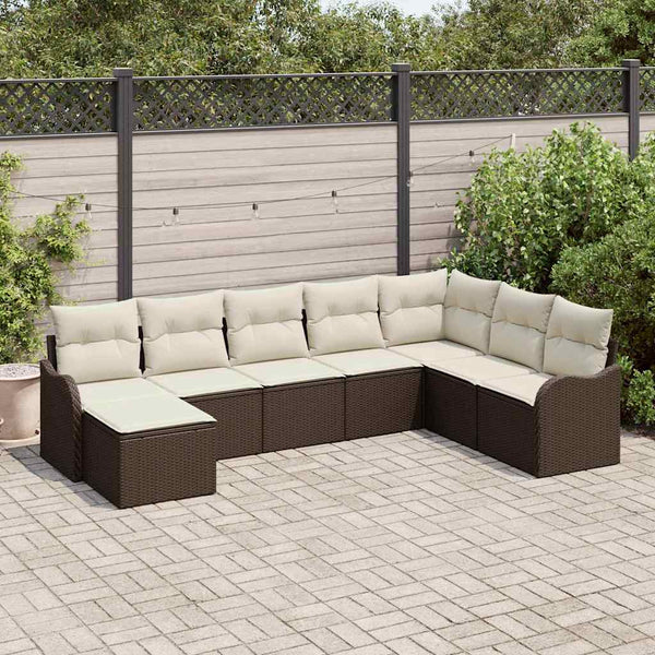 Tuin Sofa Set Met Kussen 8 Pcs Poly Riet