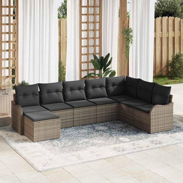 Tuin Sofa Set Met Kussen 8 Pcs Poly Riet