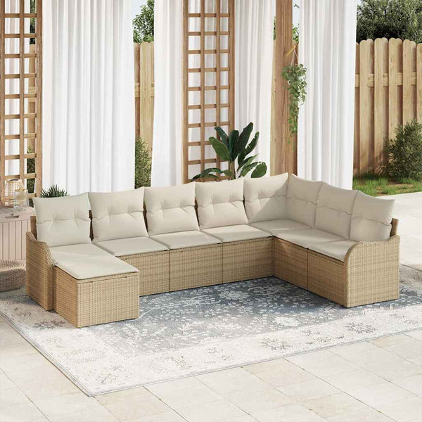 Tuin Sofa Set Met Kussen 8 Pcs Poly Riet