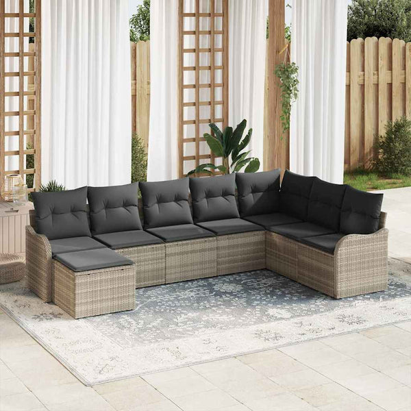 Tuin Sofa Set Met Kussen 8 Pcs Poly Riet