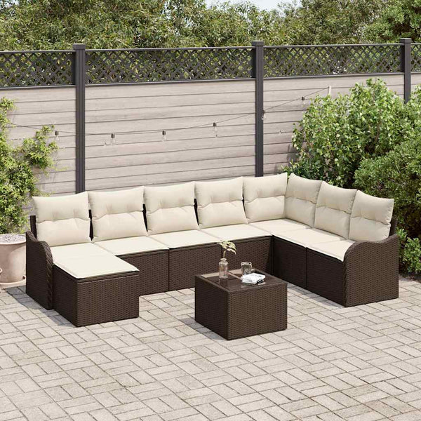 Tuin Sofa Set Met Kussen 8 Pcs Poly Riet
