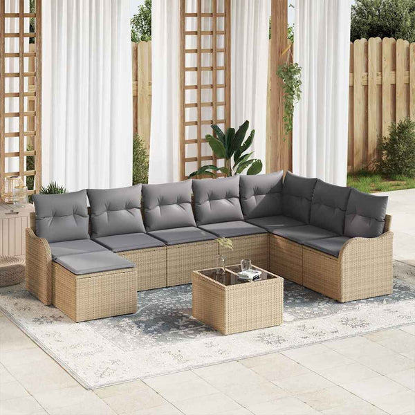 Tuin Sofa Set Met Kussen 8 Pcs Poly Riet