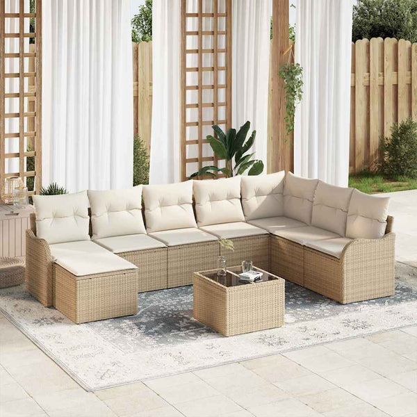 Tuin Sofa Set Met Kussen 8 Pcs Poly Riet
