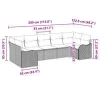 Tuin Sofa Set Met Kussen 7 Pcs Poly Riet