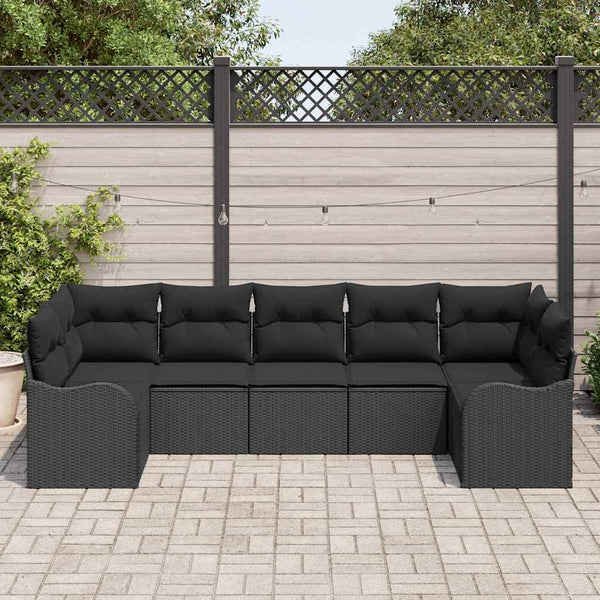 Tuin Sofa Set Met Kussen 7 Pcs Poly Riet