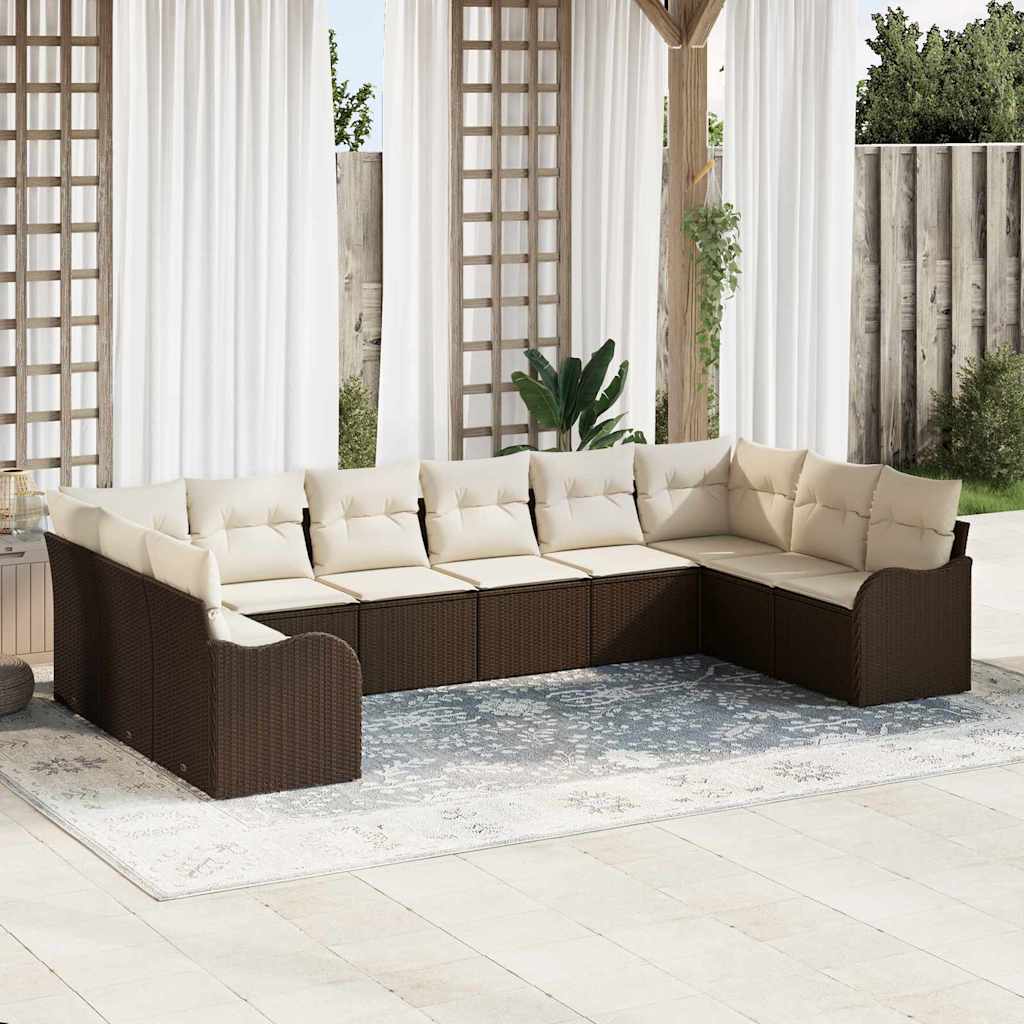 Tuin Sofa Set Met Kussen 10 Pcs Poly Riet