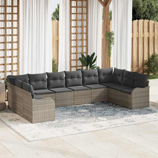 Tuin Sofa Set Met Kussen 10 Pcs Poly Riet