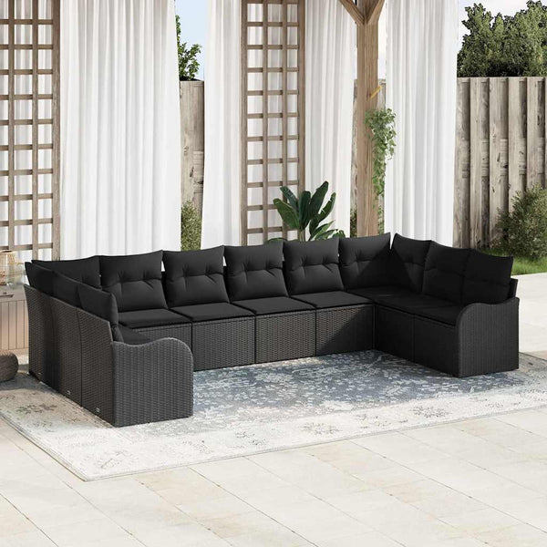 Tuin Sofa Set Met Kussen 10 Pcs Poly Riet