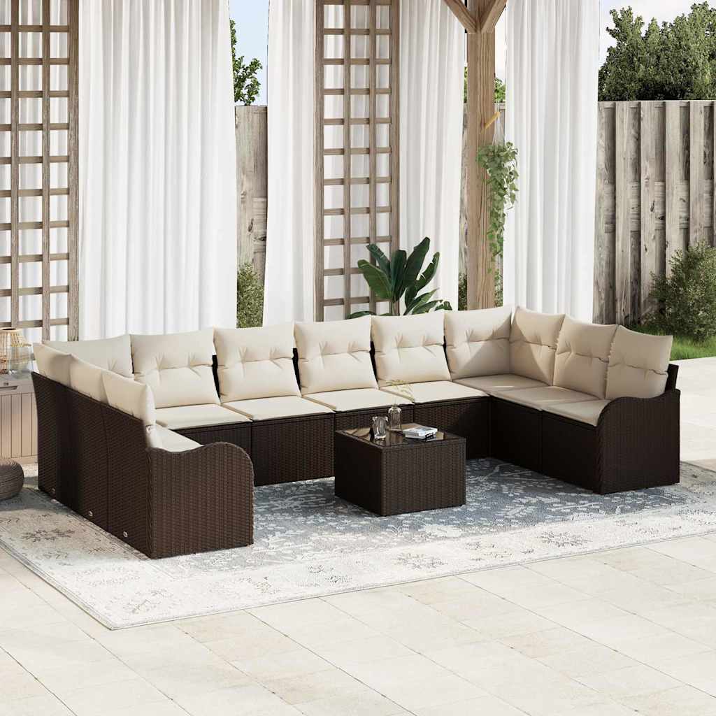 Tuin Sofa Set Met Kussen 10 Pcs Poly Riet