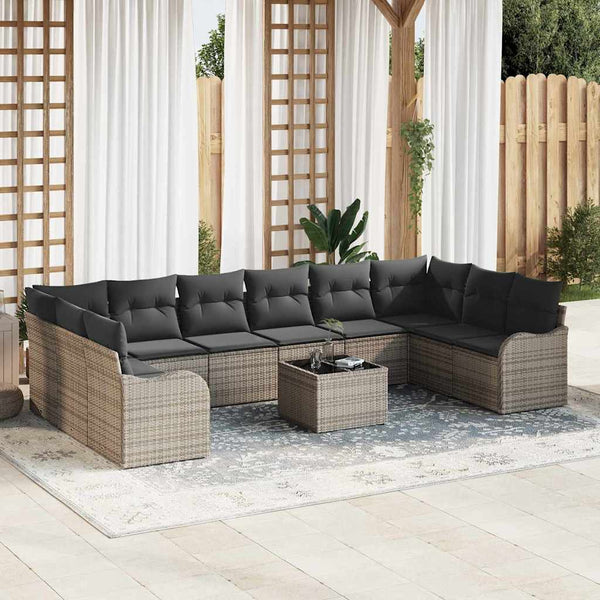 Tuin Sofa Set Met Kussen 10 Pcs Poly Riet