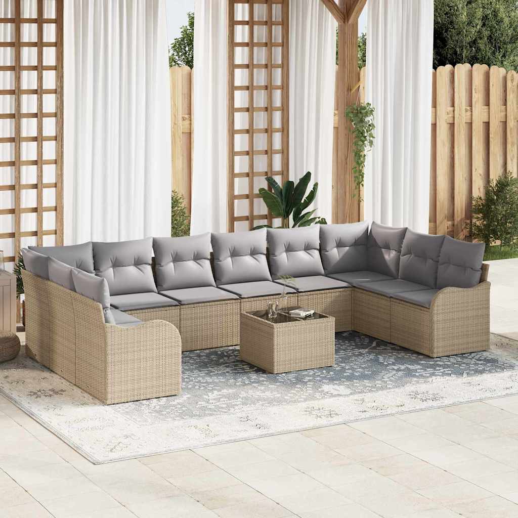 Tuin Sofa Set Met Kussen 10 Pcs Poly Riet